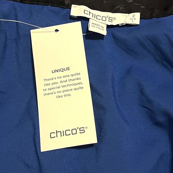 CHICO'S NWT $129 Bordered Tassel Ikat Kimono Jacket Top Size 2 US Large - Picture 7 of 8